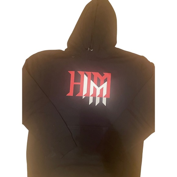 I'M HIM Custom Logo Black Hoodie Men's Casual Streetwear - Picture 2 of 6